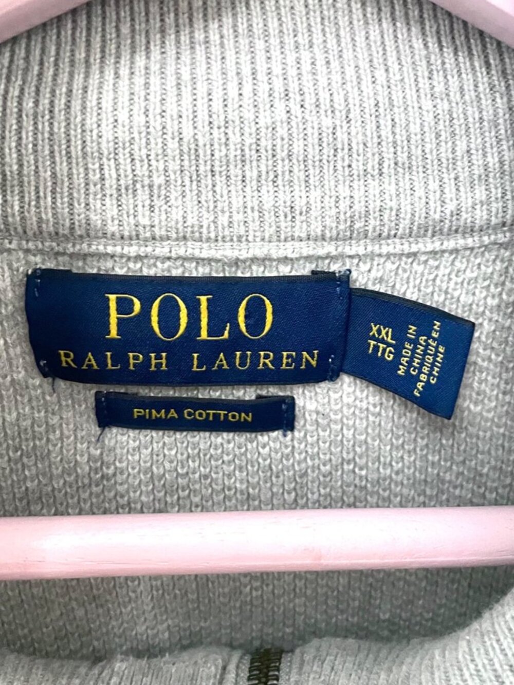 Polo Ralph Lauren Men's Cotton Quarter-Zip Pullover Sweater XXL Grey - Picture 2 of 4